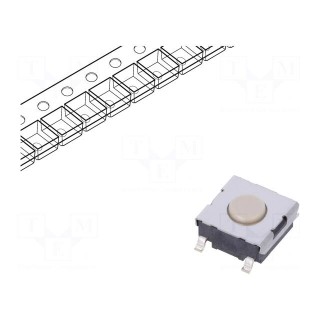Microswitch TACT | SPST-NO | Pos: 2 | 0.05A/24VDC | SMT | none | 1.47N