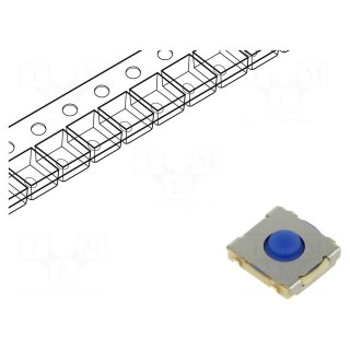 Microswitch TACT | SPST-NO | Pos: 2 | 0.05A/24VDC | SMT | none | 1.96N