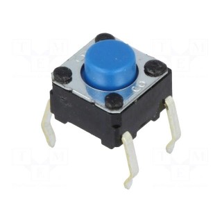 Microswitch TACT | SPST-NO | Pos: 2 | 0.05A/24VDC | THT | none | 4.9N