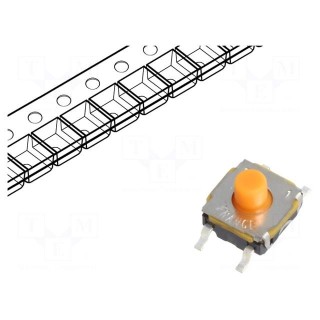 Microswitch TACT | SPST-NO | Pos: 2 | 0.05A/32VDC | SMT | none | 1.7N