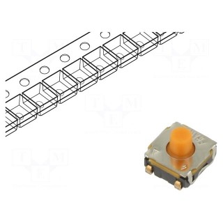 Microswitch TACT | SPST-NO | Pos: 2 | 0.05A/32VDC | SMT | none | 4N | 5.2mm