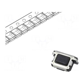 Microswitch TACT | SPST | Pos: 2 | 0.015A/15VDC | SMT | none | 3.5N | black