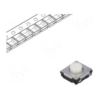Microswitch TACT | SPST | Pos: 2 | 0.02A/15VDC | SMT | none | 0.5N | 3.1mm