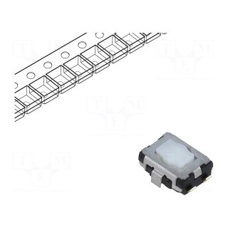 Microswitch TACT | SPST | Pos: 2 | 0.02A/15VDC | SMT | none | 2.1mm | white