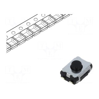 Microswitch TACT | SPST | Pos: 2 | 0.02A/15VDC | SMT | none | 2.5mm | black