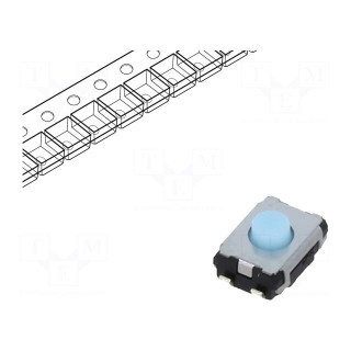 Microswitch TACT | SPST | Pos: 2 | 0.02A/15VDC | SMT | none | 2.5mm | blue