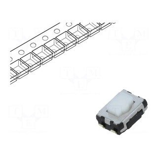 Microswitch TACT | SPST | Pos: 2 | 0.02A/15VDC | SMT | none | 2.5mm | white