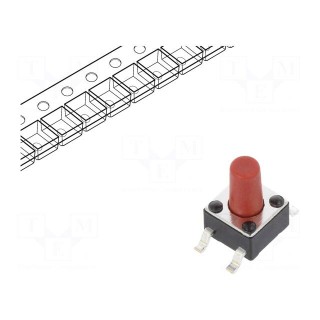 Microswitch TACT | SPST | Pos: 2 | 0.05A/12VDC | SMD | none | 1.57N | 7mm