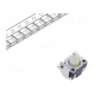 Microswitch TACT | SPST | Pos: 2 | 0.05A/12VDC | SMT | 1.6N | 3.4mm | round