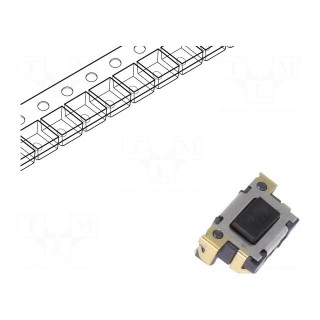 Microswitch TACT | SPST | Pos: 2 | 0.05A/12VDC | SMT | 2.4N | 3mm | black