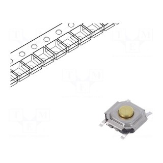 Microswitch TACT | SPST | Pos: 2 | 0.05A/12VDC | SMT | 2.6N | 1.5mm | round