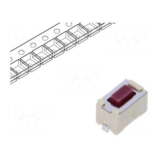Microswitch TACT | SPST | Pos: 2 | 0.05A/12VDC | SMT | 2.6N | 6x3.5x3.5mm