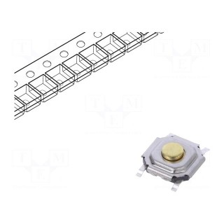 Microswitch TACT | SPST | Pos: 2 | 0.05A/12VDC | SMT | 3.4N | 1.5mm | round