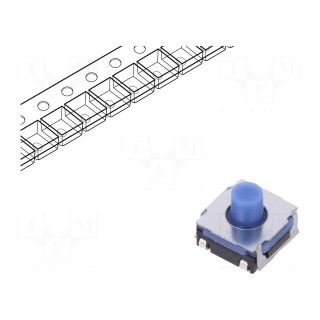 Microswitch TACT | SPST | Pos: 2 | 0.05A/12VDC | SMT | 3.4N | 5.1mm | round