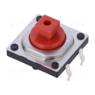 Microswitch TACT | SPST | Pos: 2 | 0.05A/12VDC | THT | 2.6N | 12x12x4.3mm