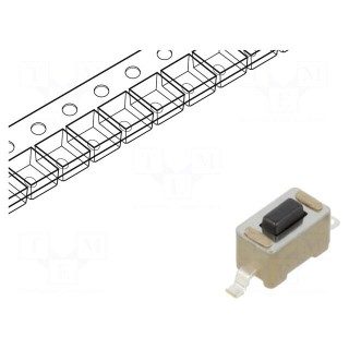 Microswitch TACT | SPST | Pos: 2 | 0.05A/24VDC | SMT | none | OFF-(ON)