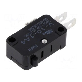 Microswitch SNAP ACTION | 10A/250VAC | 0.6A/125VDC | without lever