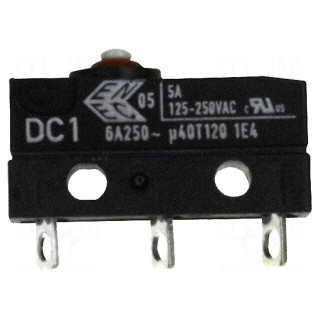 Microswitch SNAP ACTION | SPDT | 6A/12VDC | OFF-(ON) | Pos: 2
