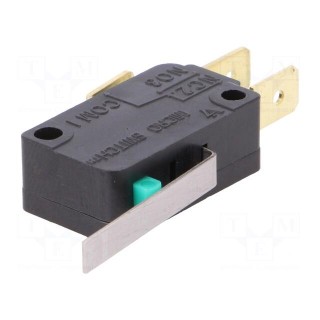 Microswitch SNAP ACTION | 0.1A/125VAC | with lever | SPDT | Pos: 2