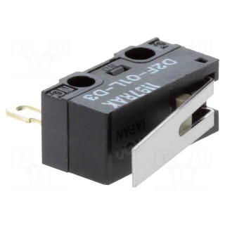 Microswitch SNAP ACTION | 0.1A/30VDC | with lever | SPDT | Pos: 2