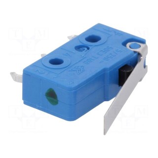 Microswitch SNAP ACTION | with lever | SPDT | 5A/250VAC | OFF-(ON)