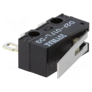 Microswitch SNAP ACTION | with lever | SPDT | ON-(ON) | Pos: 2 | IP40