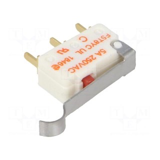 Microswitch SNAP ACTION | 5A/250VAC | SPDT | ON-(ON) | Pos: 2 | IP40