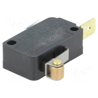 Microswitch SNAP ACTION | 5A/125VAC | with roller | SPST | ON-(OFF)