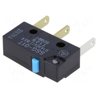 Microswitch SNAP ACTION | without lever | SPDT | 0.1A/125VAC | Pos: 2