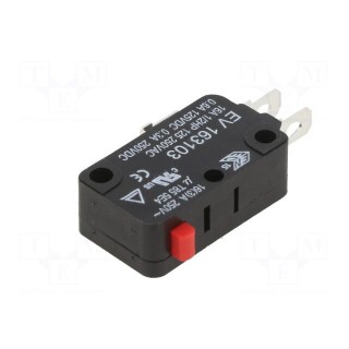 Microswitch SNAP ACTION | 16A/250VAC | 0.6A/125VDC | without lever