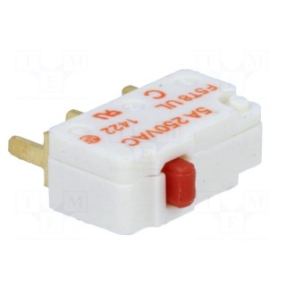 Microswitch SNAP ACTION | without lever | SPDT | 5A/250VAC | ON-(ON)