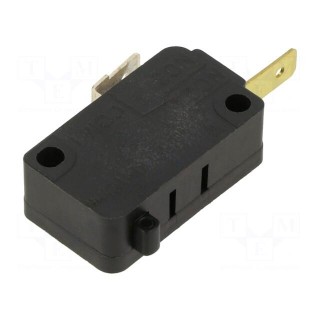 Microswitch SNAP ACTION | 15A/250VAC | without lever | SPST-NC