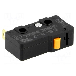 Microswitch SNAP ACTION | 5A/125VAC | without lever | SPST-NC | IP40