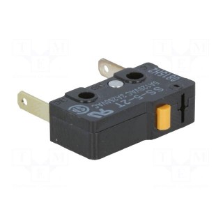 Microswitch SNAP ACTION | 5A/125VAC | without lever | SPST-NC | IP40