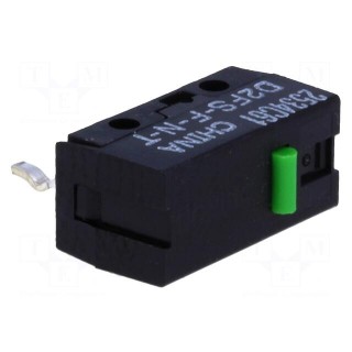 Microswitch SNAP ACTION | 0.1A/6VDC | without lever | SPST-NO | IP40