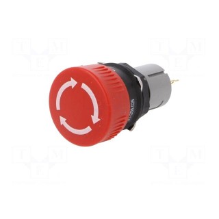 Switch: emergency stop | Stabl.pos: 2 | NC | 16mm | red | none | IP65
