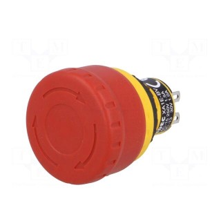 Switch: emergency stop | Stabl.pos: 2 | NC x2 | 16mm | red | IP65 | Pos: 2