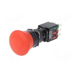 Switch: emergency stop | 16mm | Stabl.pos: 2 | NC x2 + NO | red | none