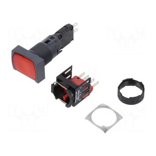 Switch: push-button | Stabl.pos: 1 | NC | 16mm | red | LED | 12÷24VDC
