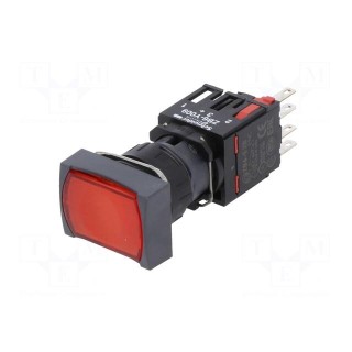 Switch: push-button | 16mm | Stabl.pos: 1 | NC | red | LED | 12÷24VDC