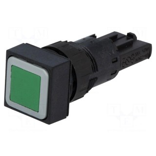 Switch: push-button | 16mm | Stabl.pos: 2 | green | Pos: 2 | -25÷70°C