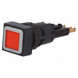 Switch: push-button | Stabl.pos: 2 | 16mm | red | filament lamp | 24VDC