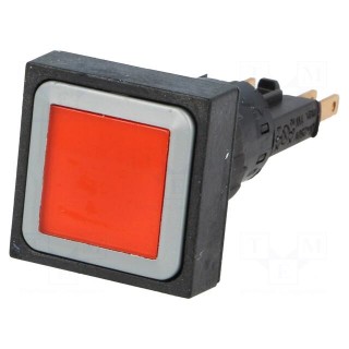 Switch: push-button | 16mm | Stabl.pos: 2 | red | filament lamp | 24VDC