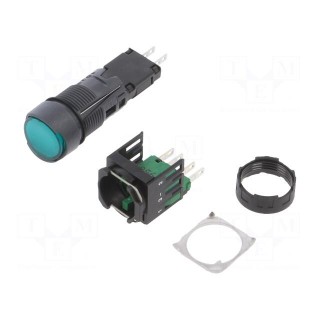 Switch: push-button | Stabl.pos: 2 | NO | 16mm | green | LED | 12÷24VDC