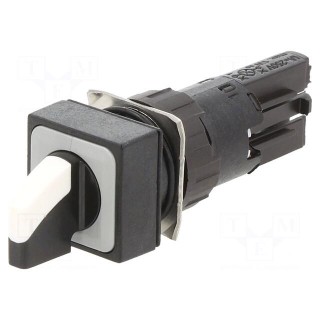 Switch: rotary | 16mm | Stabl.pos: 1 | white | Pos: 3 | -25÷70°C | RMQ-16