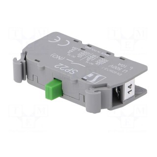 Contact block | 22mm | NO | 2.5A/230VAC | 4A/24VDC | front fixing | SP22