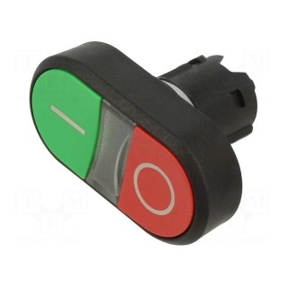 Switch: double | 22mm | Stabl.pos: 1 | green-red | yes | IP66,IP67,IP69K