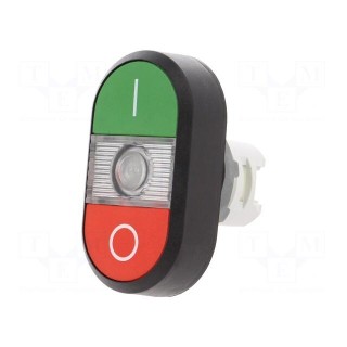 Switch: double | 22mm | Stabl.pos: 1 | green/red | MLB-1 | IP66 | flat