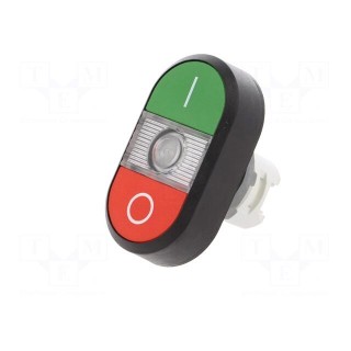 Switch: double | 22mm | Stabl.pos: 1 | green/red | MLB-1 | IP66 | flat
