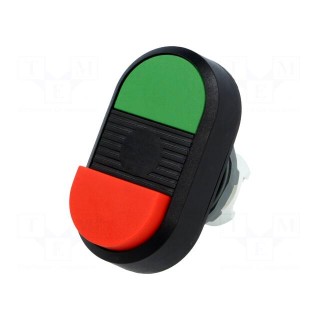 Switch: double | 22mm | Stabl.pos: 1 | green/red | none | IP66 | Pos: 2